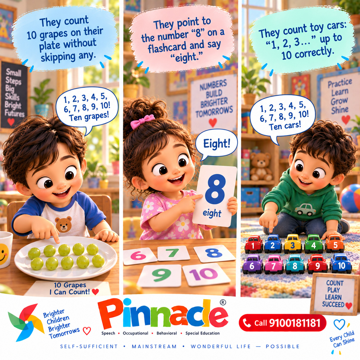 Example illustration for assessment topic: Number recognition
