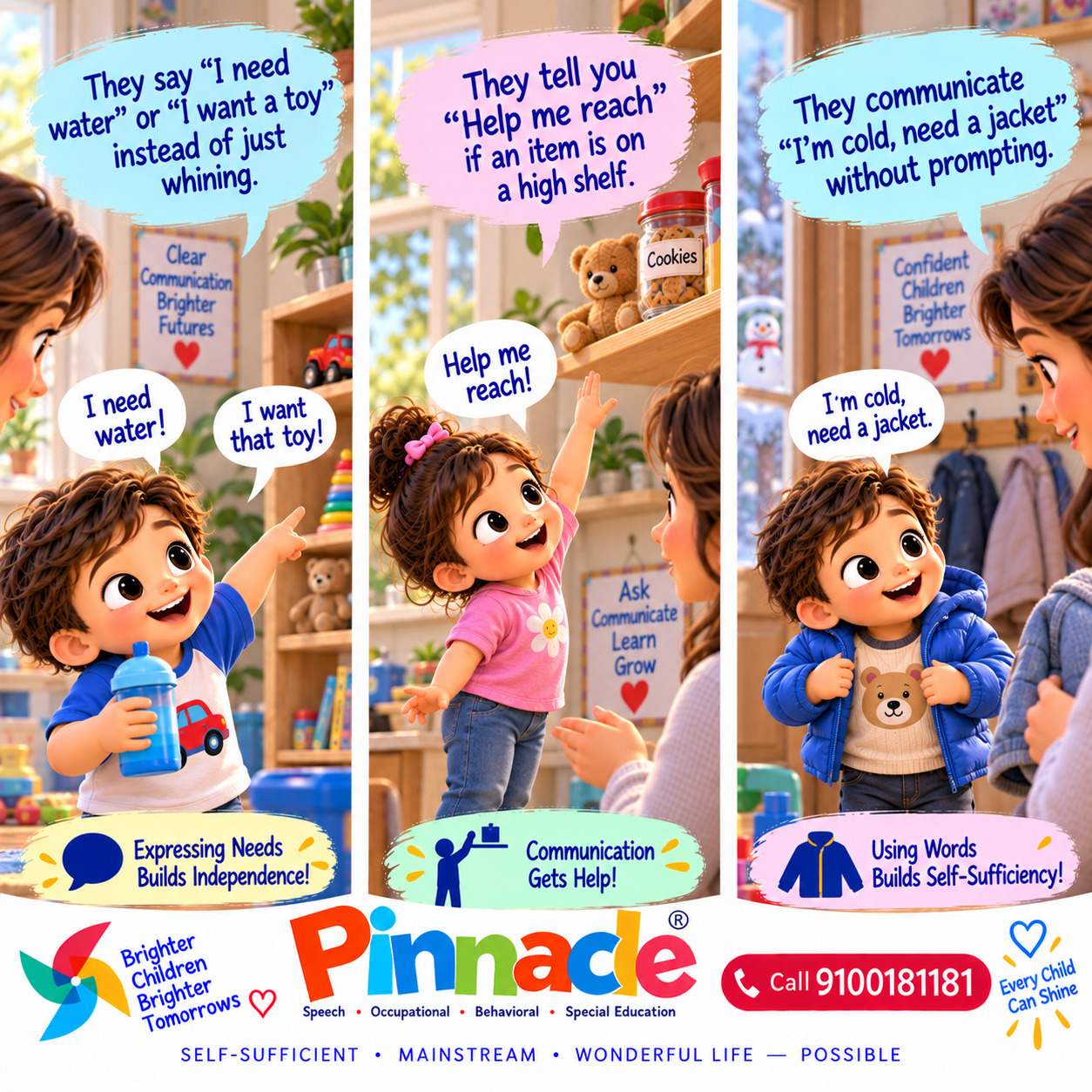Example illustration accompanying: Can the child clearly express what they need verbally?