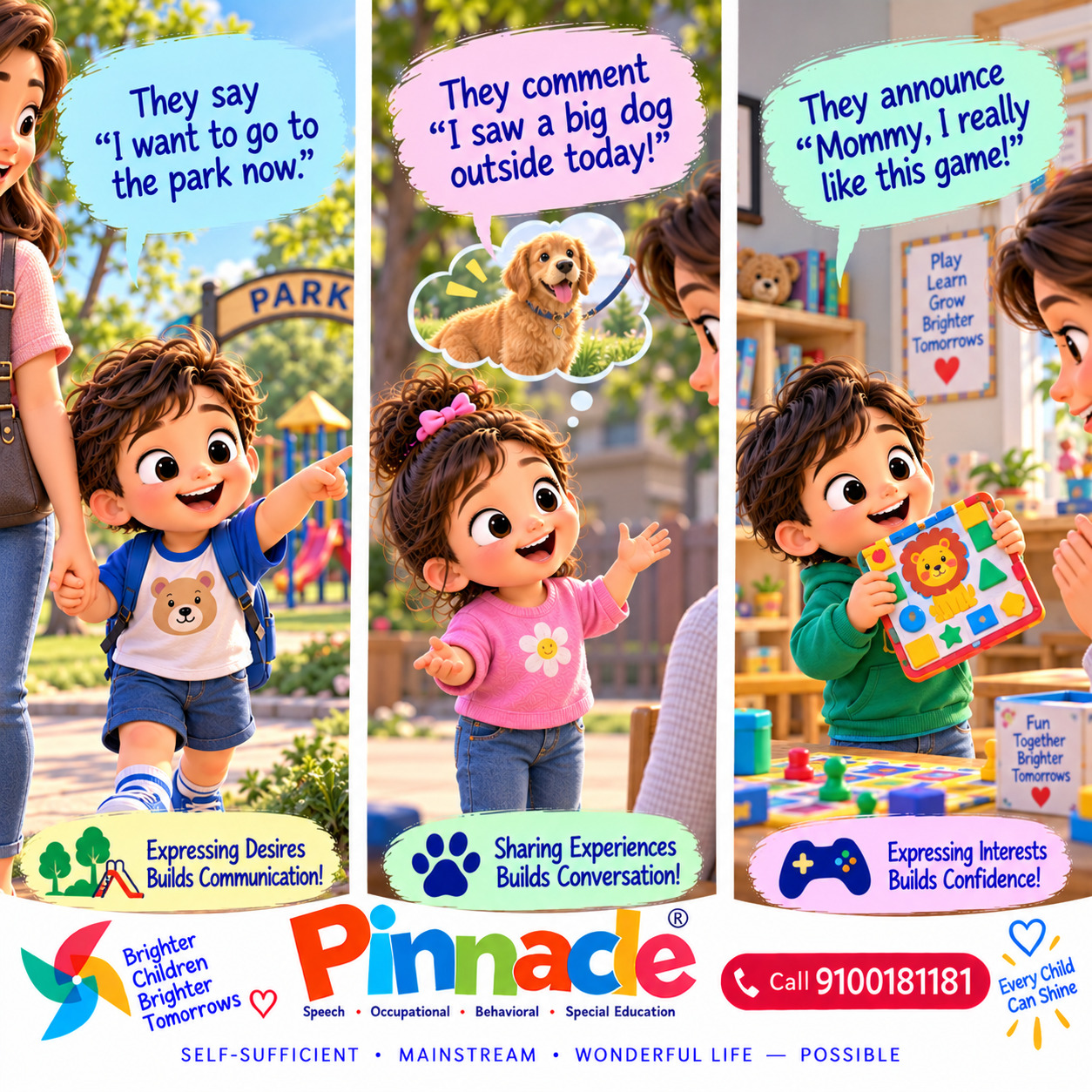 Example illustration accompanying: Can the child speak in full sentences of 5+ words?