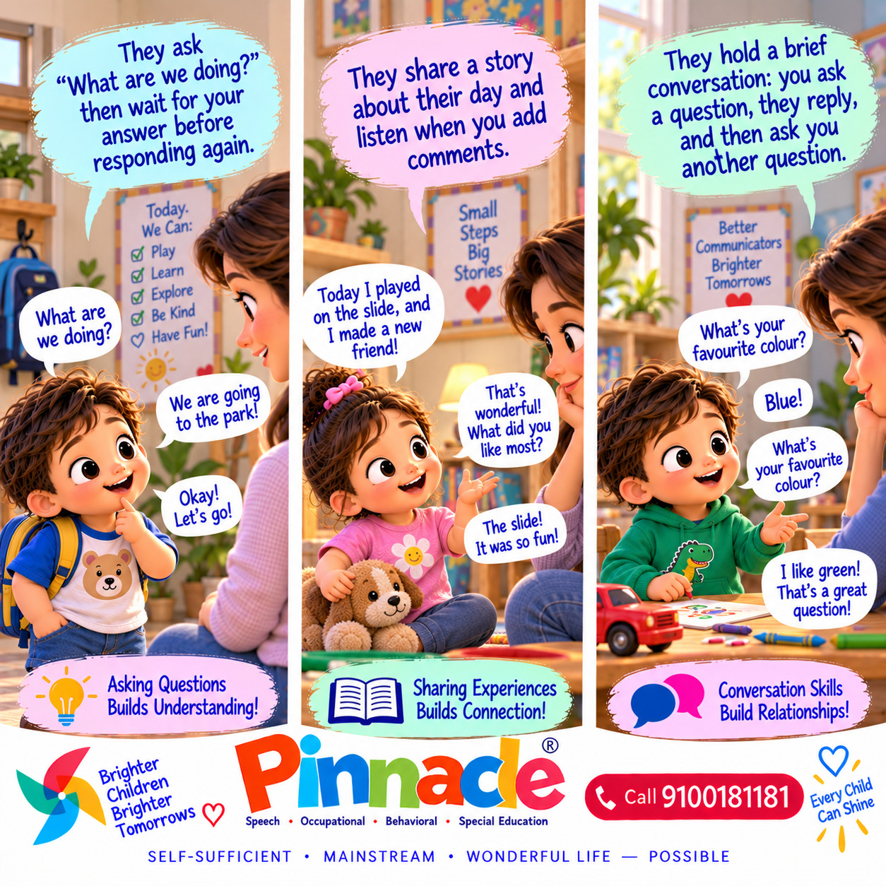 Example illustration accompanying: Does the child engage in back-and-forth conversations?