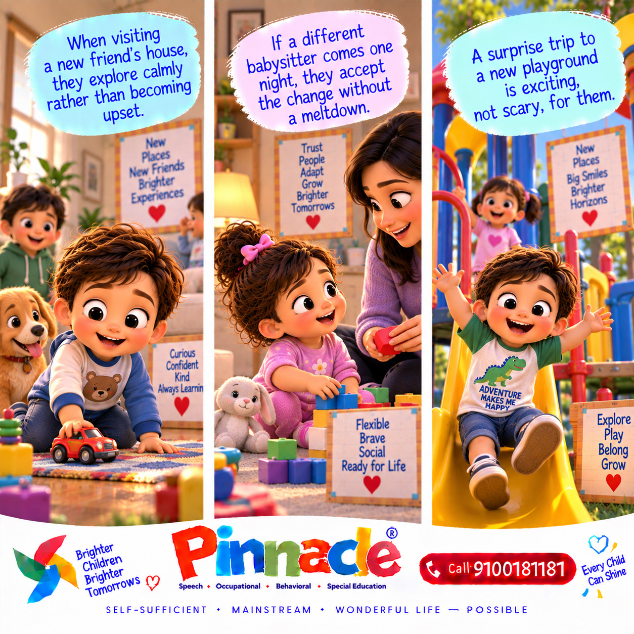 Example illustration accompanying: Does the child adapt well to new environments or changes?