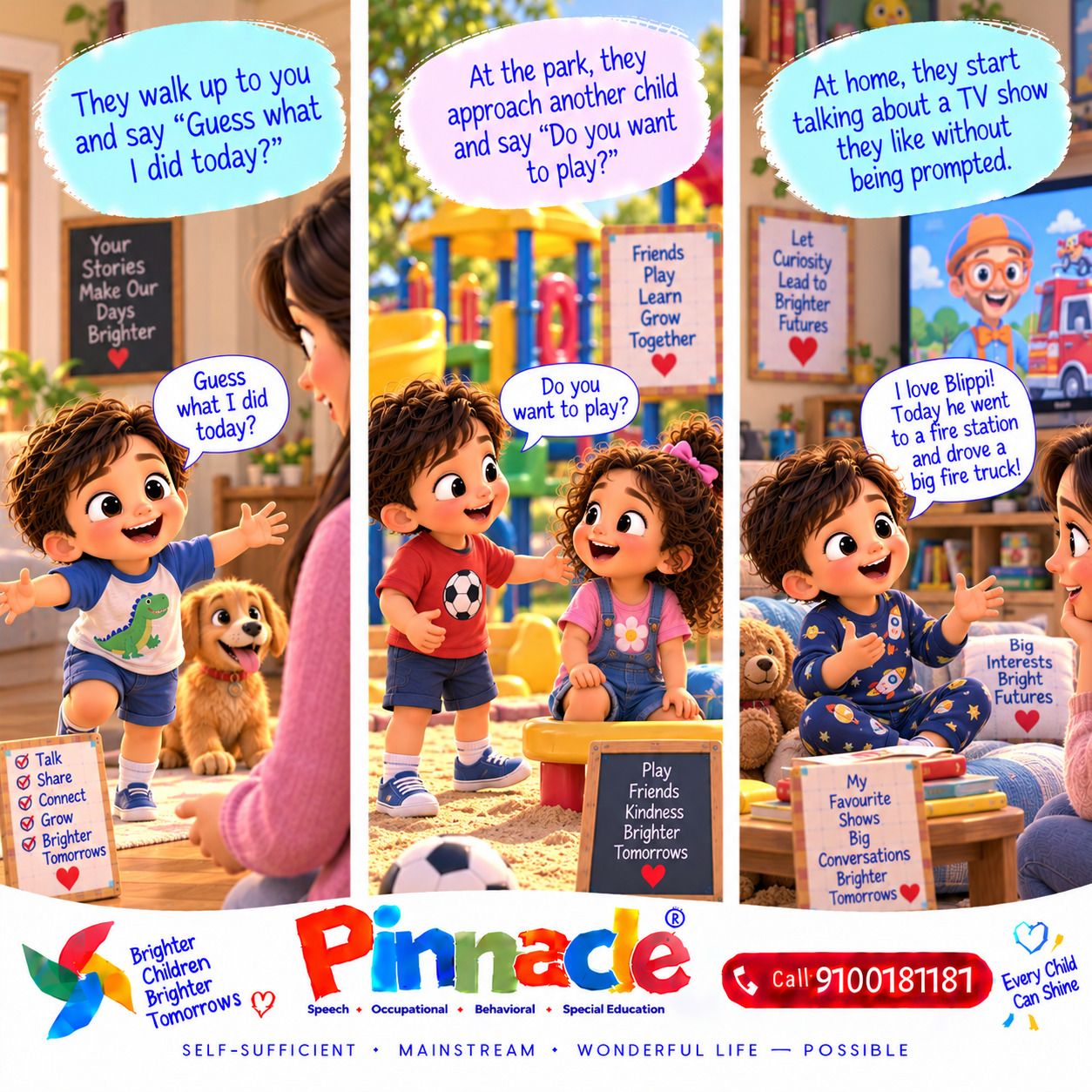 Example illustration accompanying: Does the child initiate conversations?