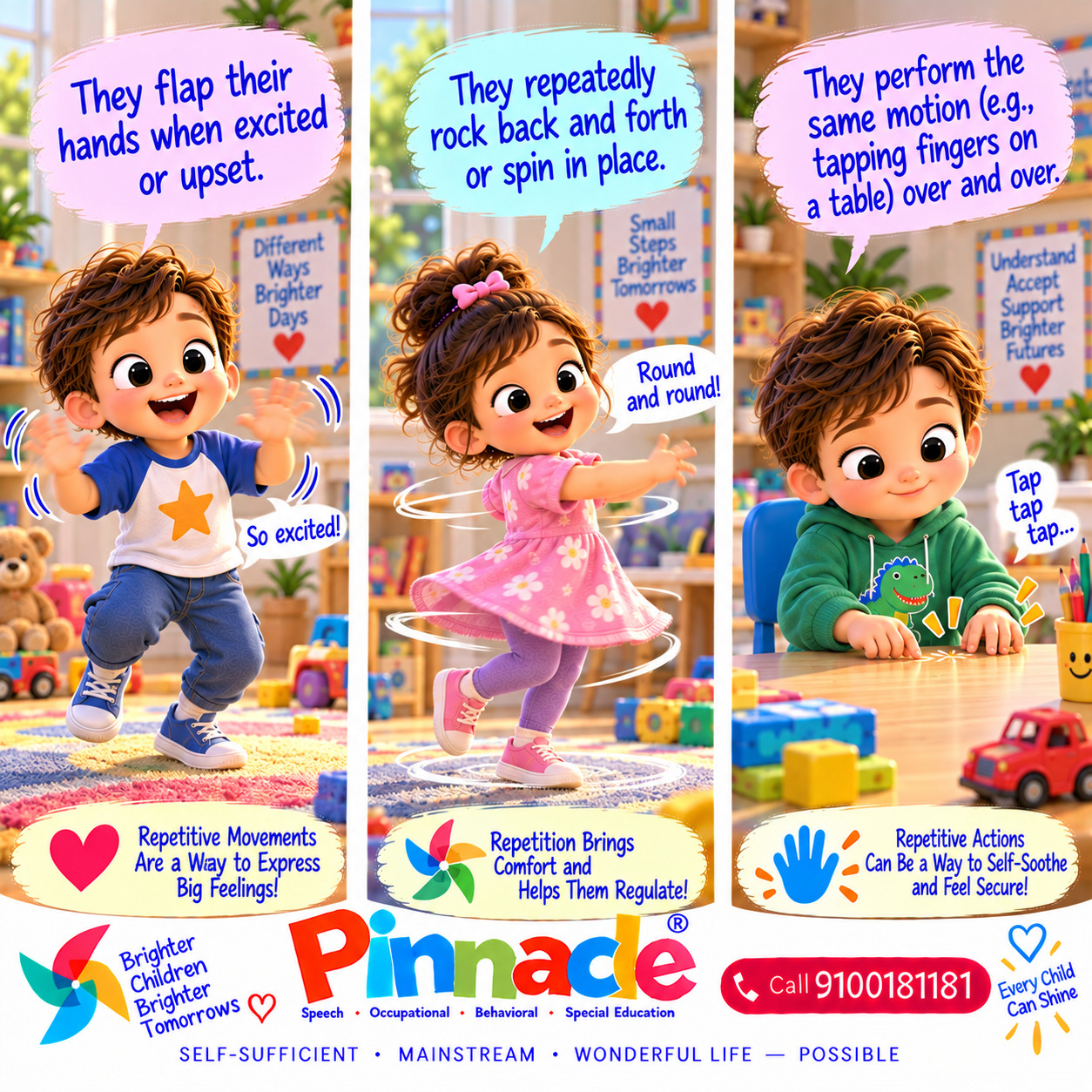 Example illustration accompanying: Does the child have repetitive movements?