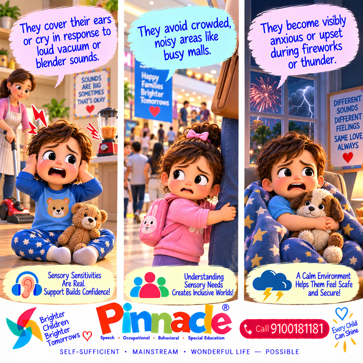 Example illustration accompanying: Is the child sensitive to noise?