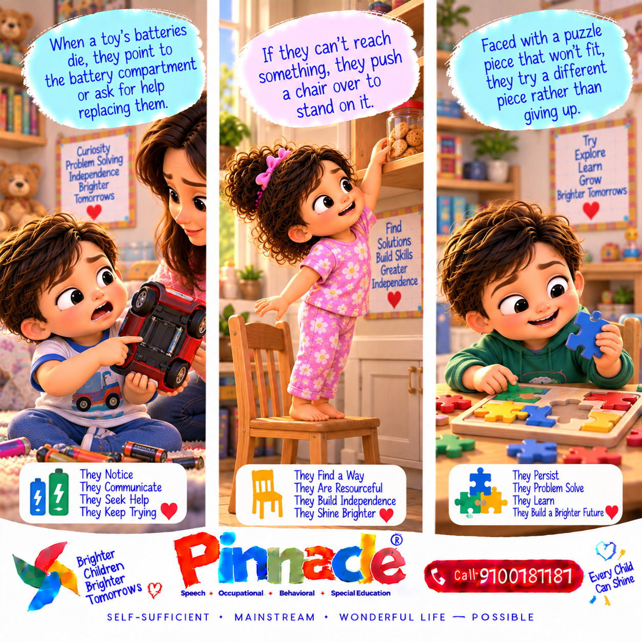 Example illustration accompanying: Can the child solve simple problems?