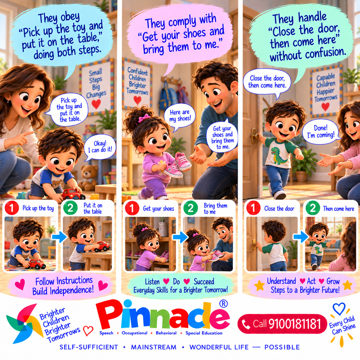 Example illustration accompanying: Can the child follow 2-step verbal instructions?