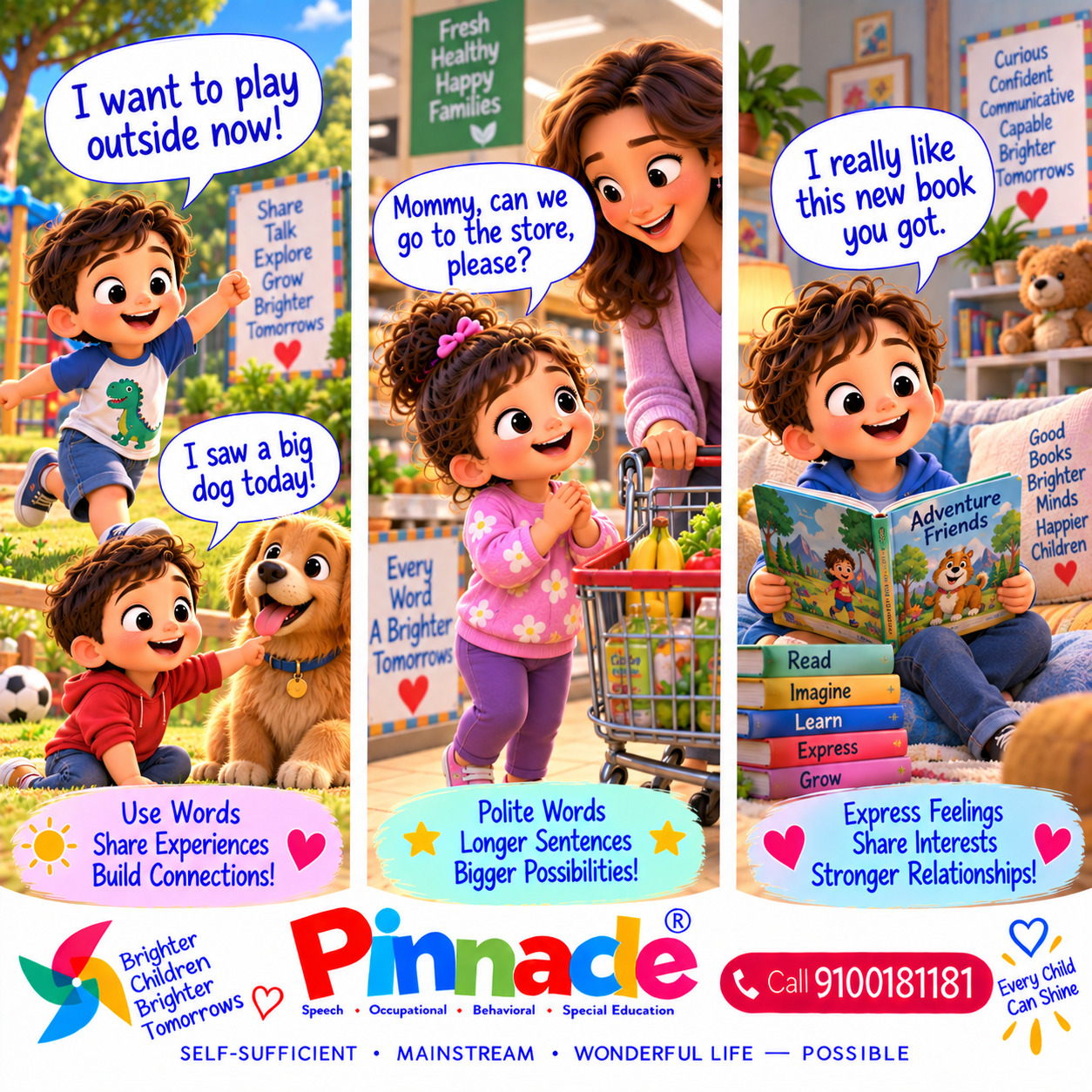 Example illustration accompanying: Can the child use complete sentences of 4-6 words?