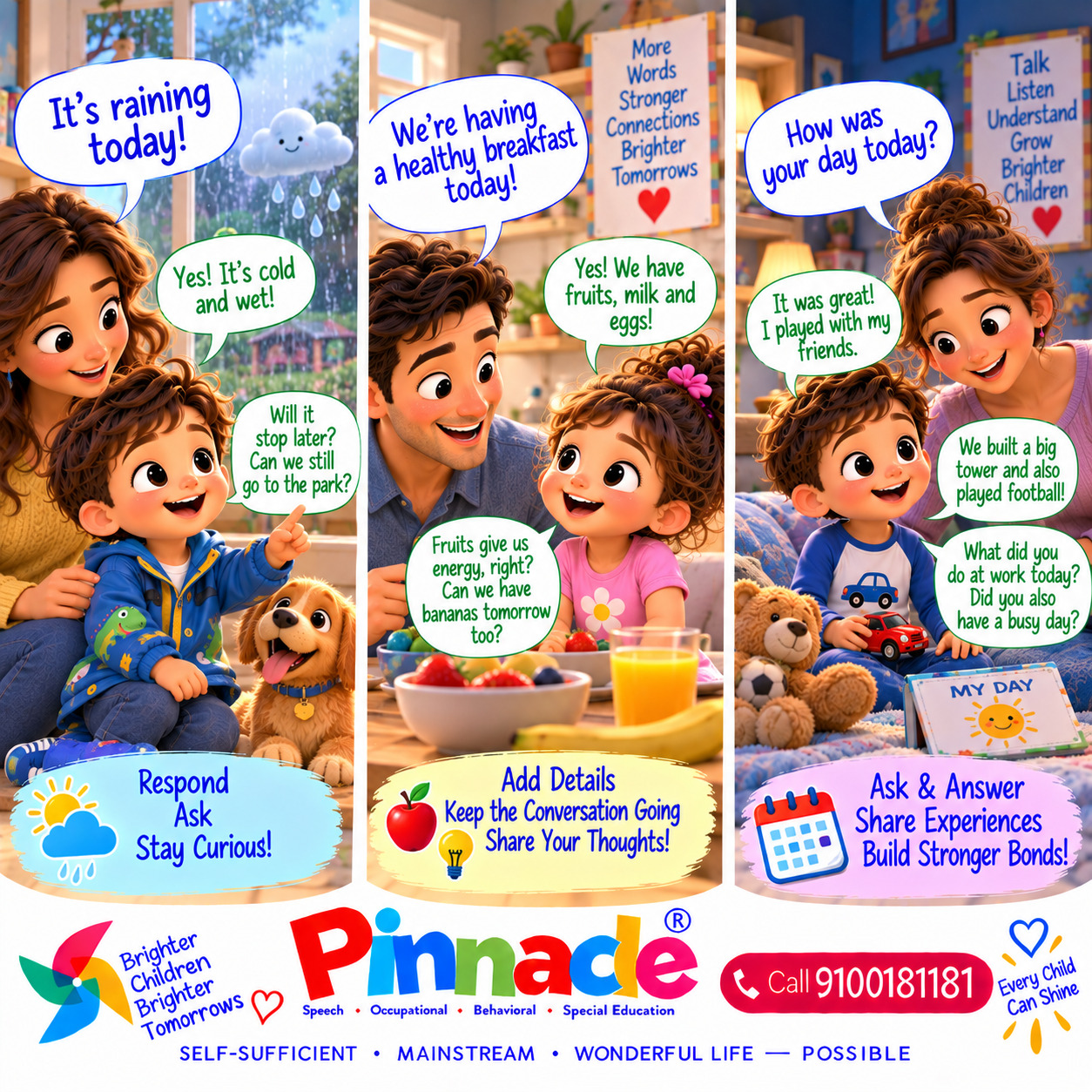 Example illustration accompanying: Can the child engage in back-and-forth conversations?