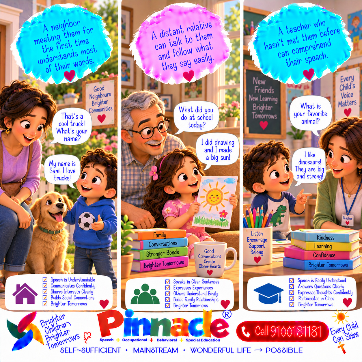 Example illustration accompanying: Is the child understood by unfamiliar people?