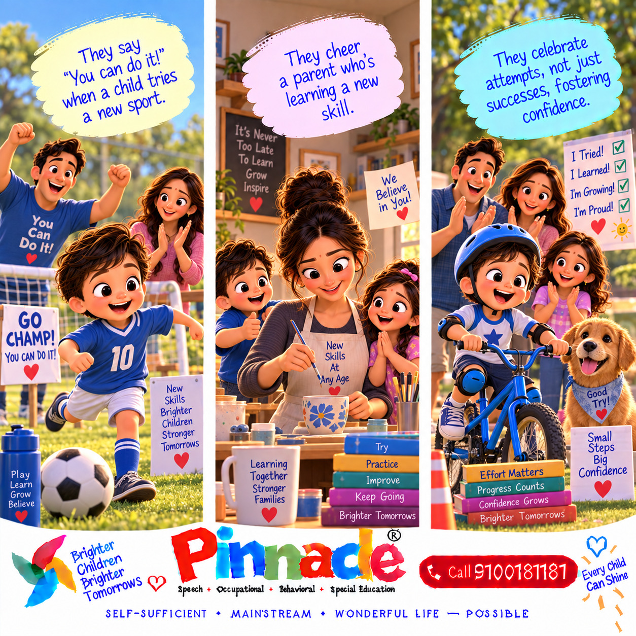 Example illustration accompanying: Encouragement : Do family members encourage each other to try new things?