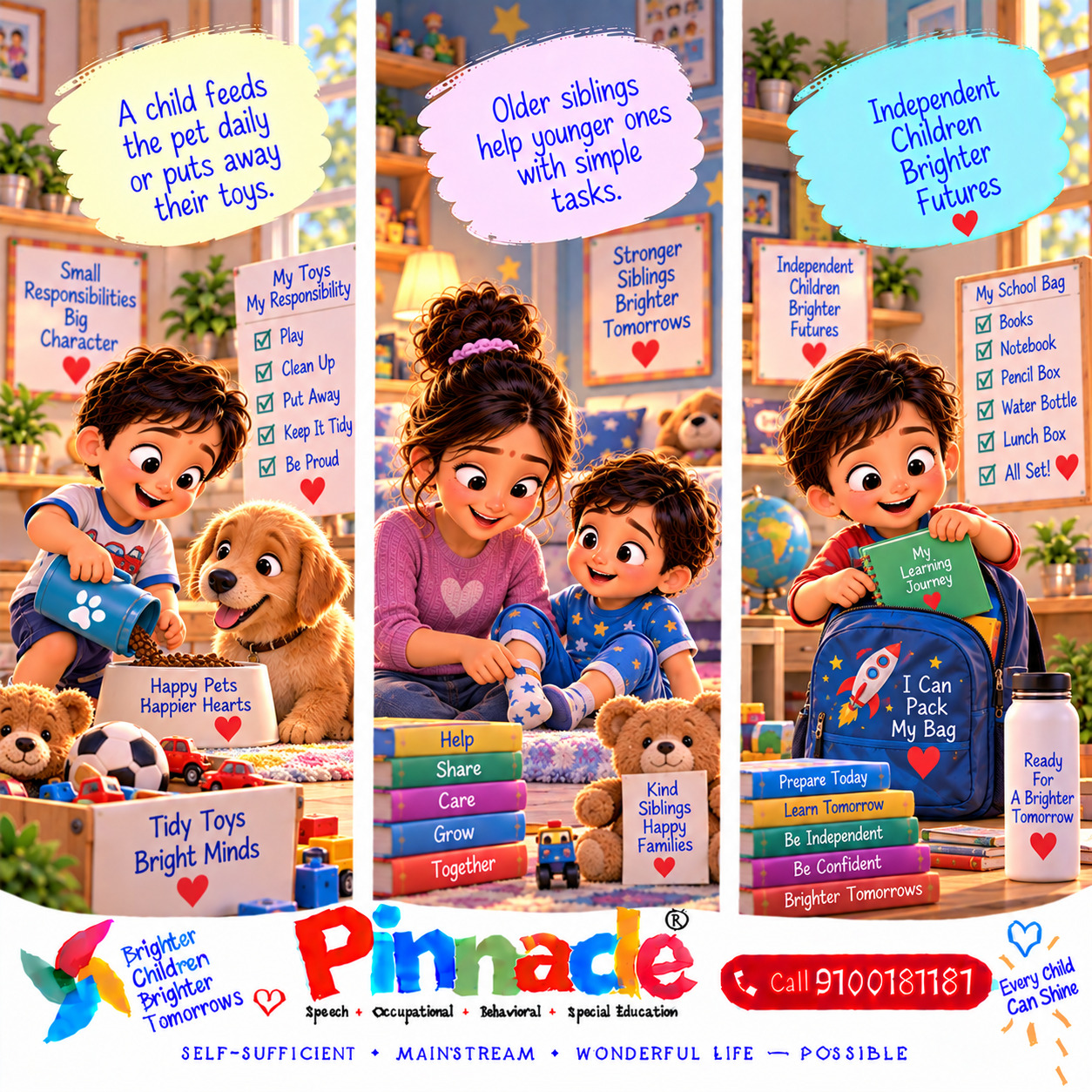 Example illustration accompanying: Responsibility : Are children encouraged to take on age-appropriate responsibilities?