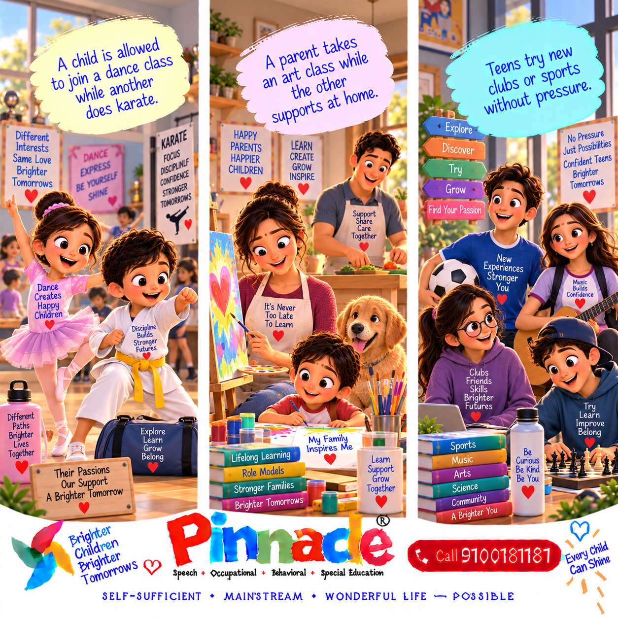 Example illustration accompanying: Independence : Are family members encouraged to pursue individual interests and hobbies?