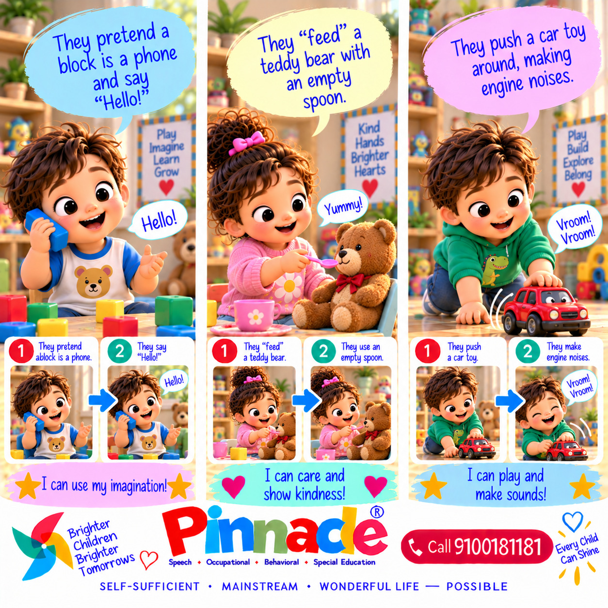Example illustration for assessment topic: Pretend Play