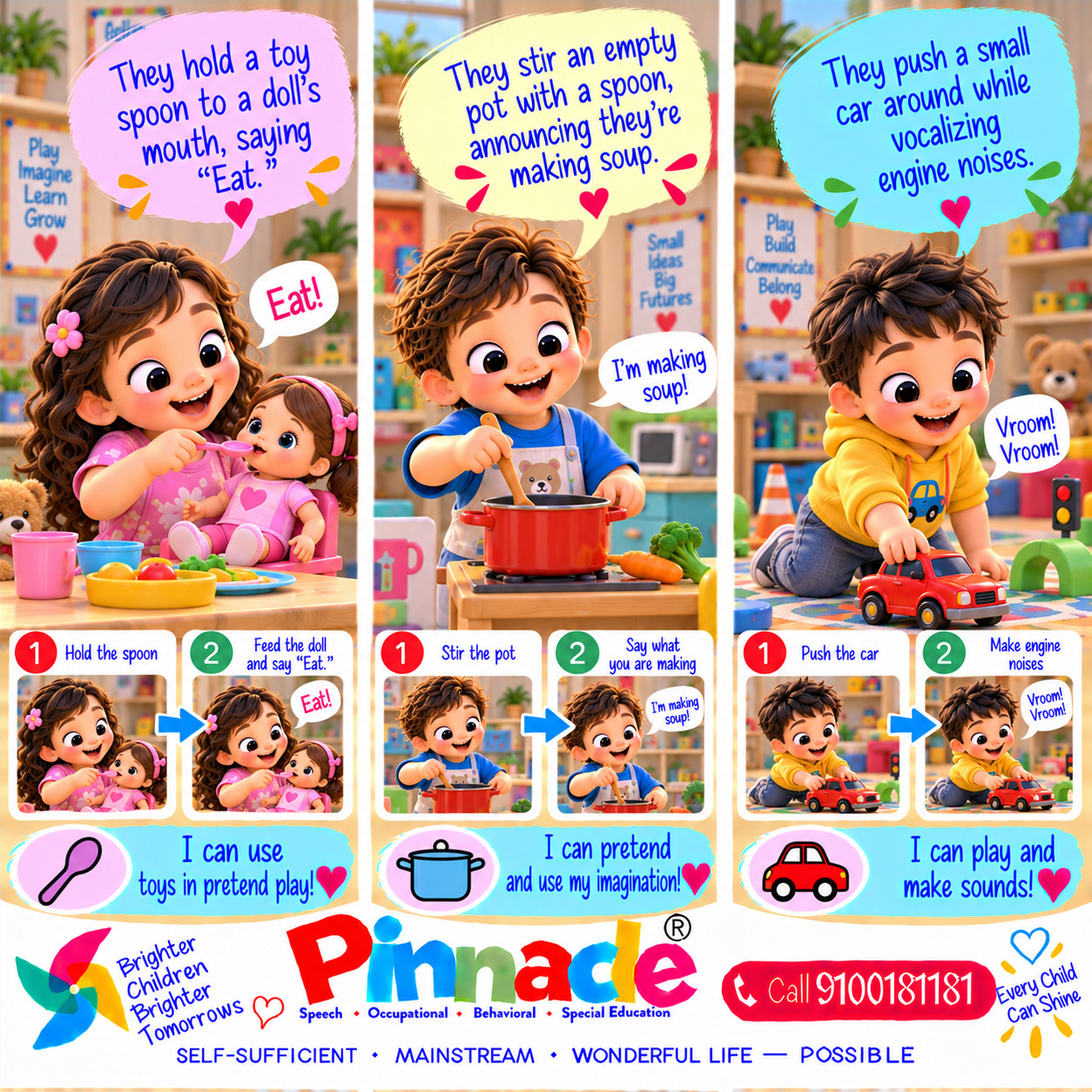 Example illustration for assessment topic: Pretend Play