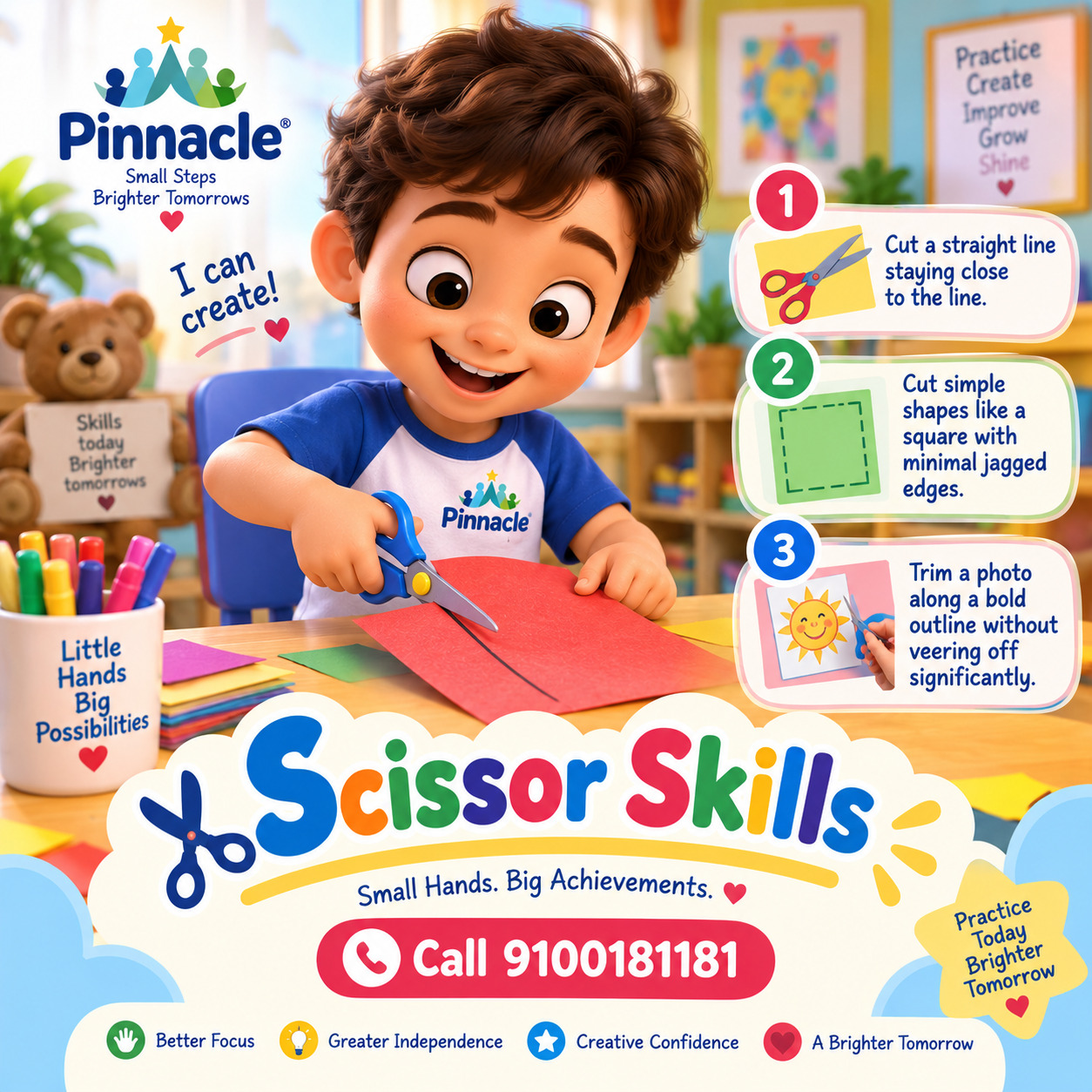 Question illustration for assessment topic: Scissor skills