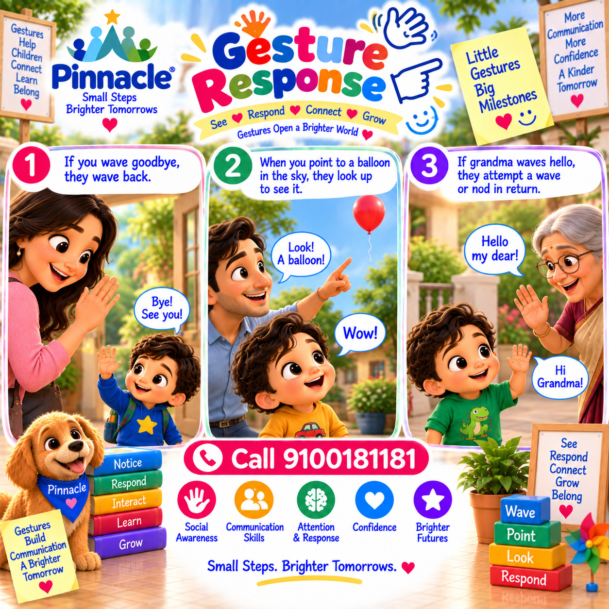 Question illustration accompanying: Does the child engage in simple pretend play (e.g., pretending to feed a doll)? Provide toys like a doll, pretend food, or a toy phone to assess imaginative behavior.