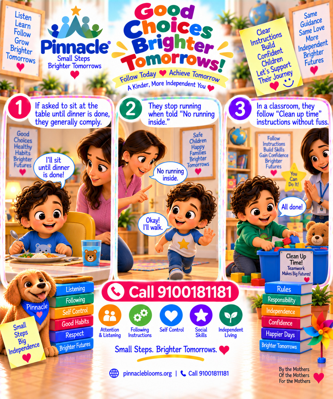 Question illustration accompanying: Does the child follow rules and listen to instructions?