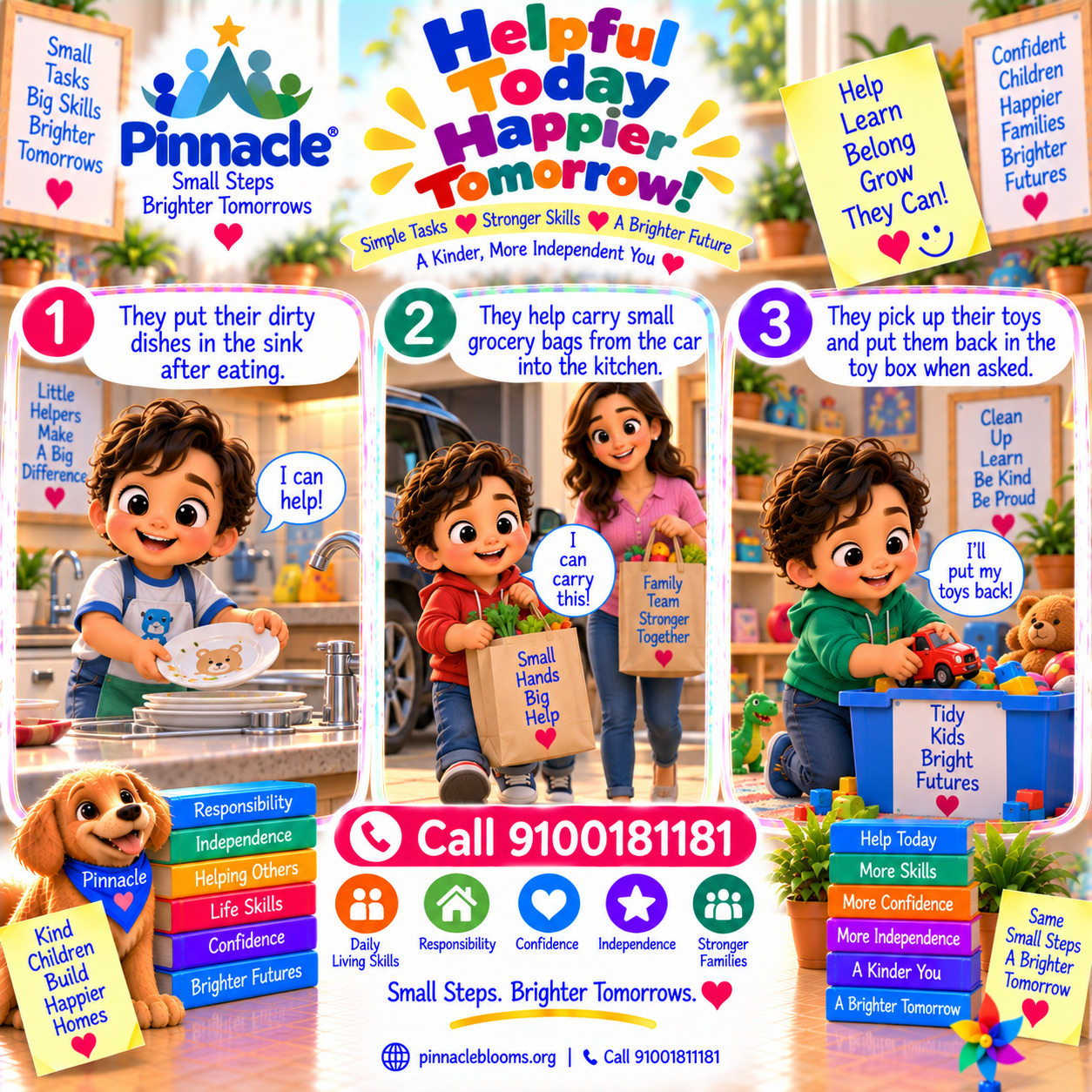 Question illustration accompanying: Does the child help with simple household tasks?