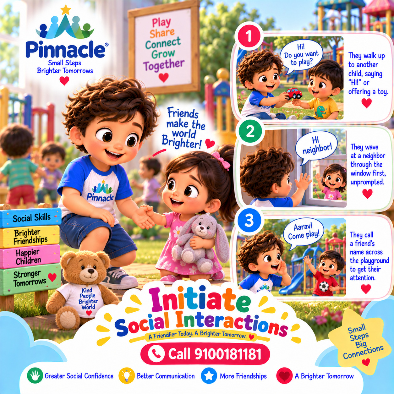 Question illustration accompanying: Does the child initiate social interactions?