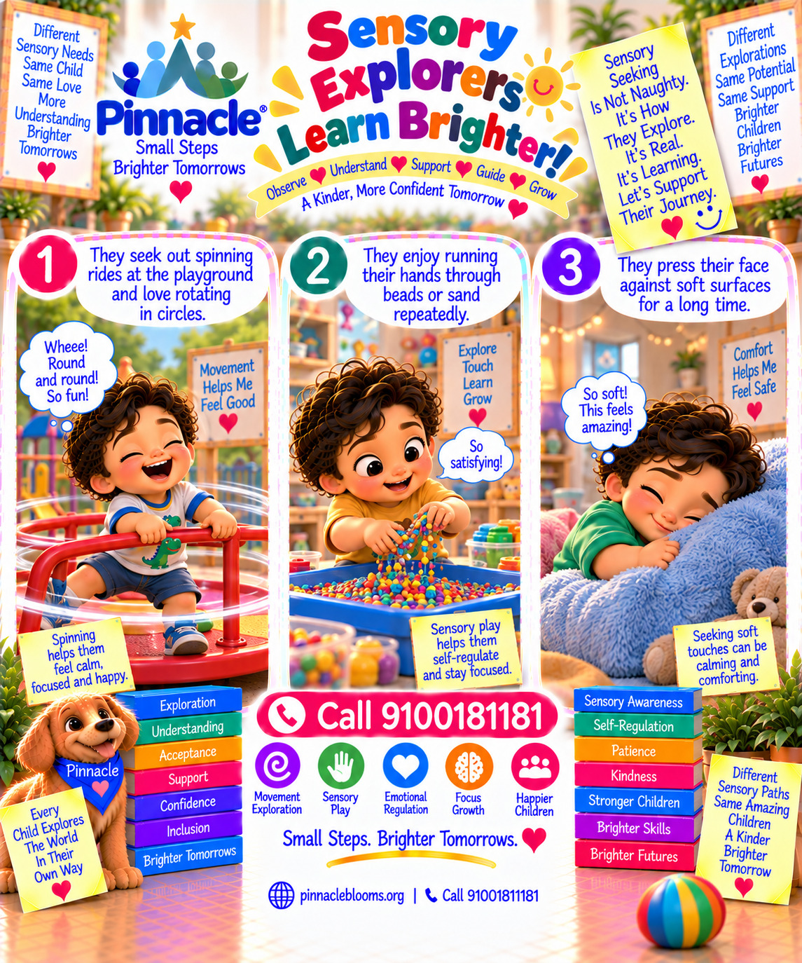 Question illustration accompanying: Does the child seek sensory stimulation?
