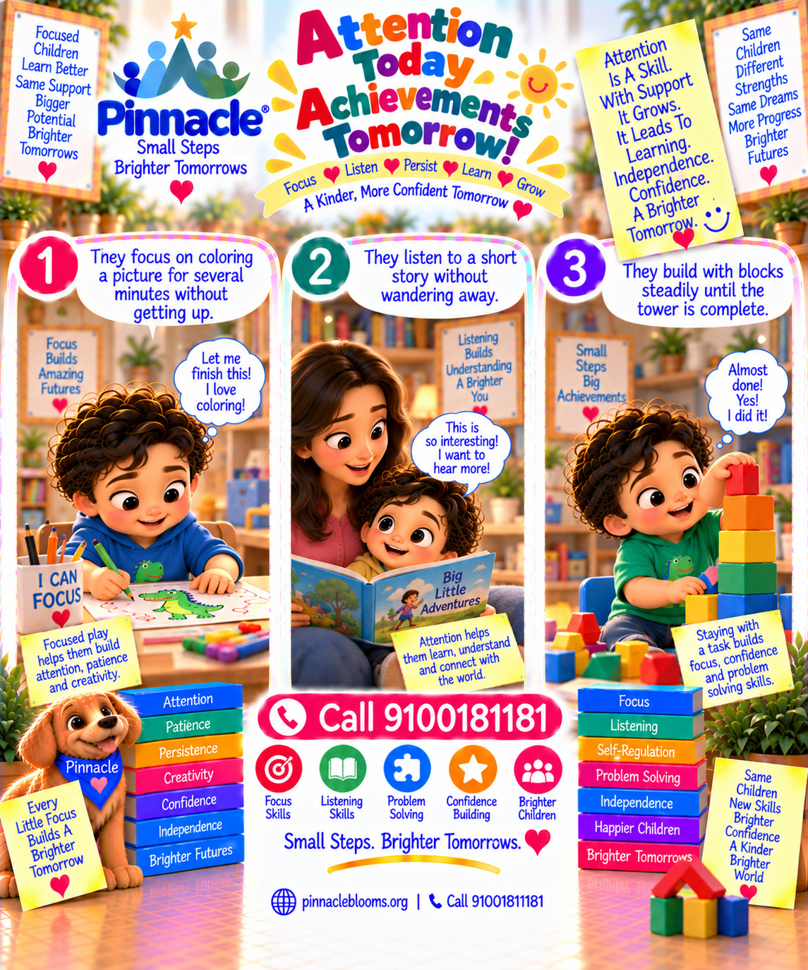 Question illustration accompanying: Is the child able to pay attention to tasks?