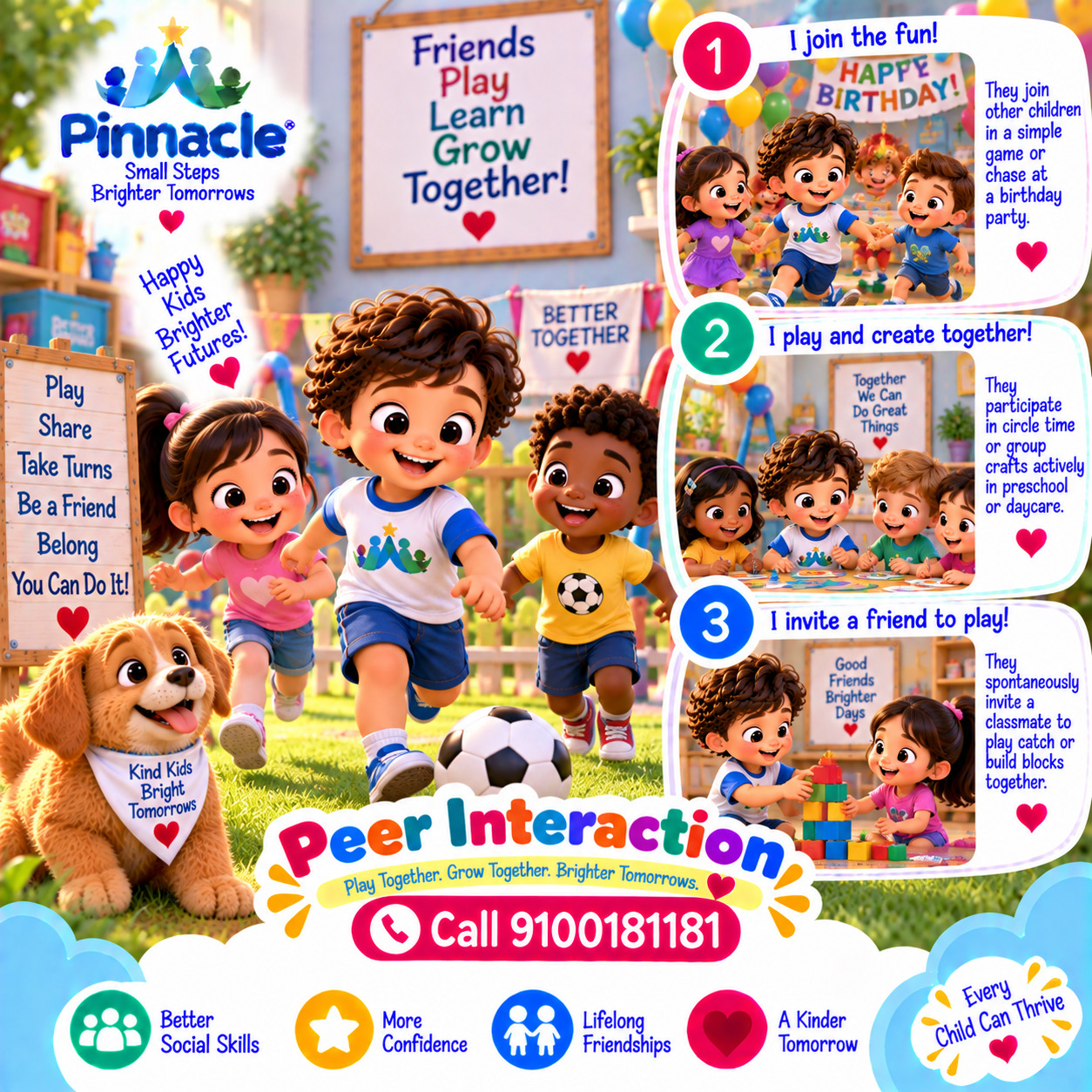 Question illustration accompanying: Peer Interaction: Does the child play with other children in group settings?