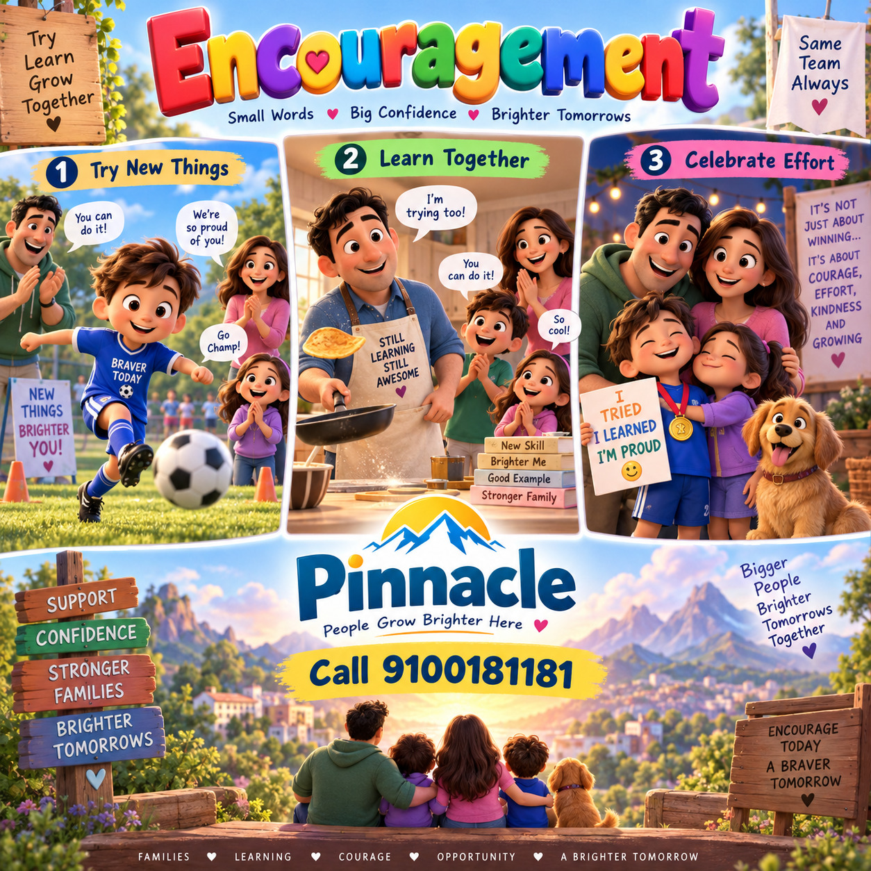 Question illustration accompanying: Encouragement : Do family members encourage each other to try new things?