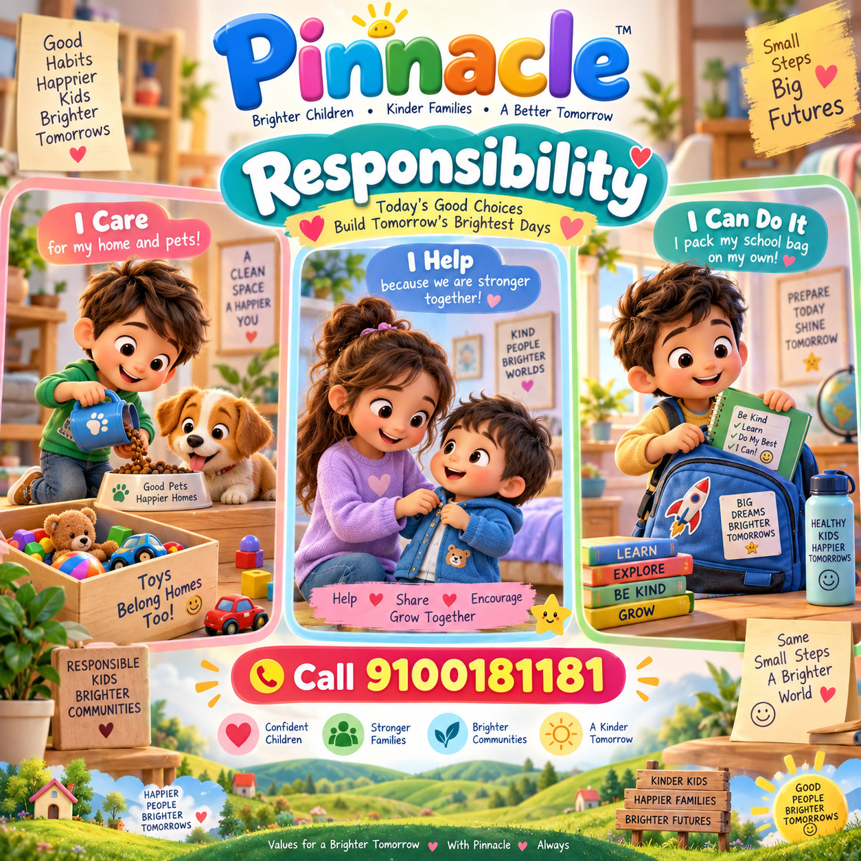 Question illustration accompanying: Responsibility : Are children encouraged to take on age-appropriate responsibilities?
