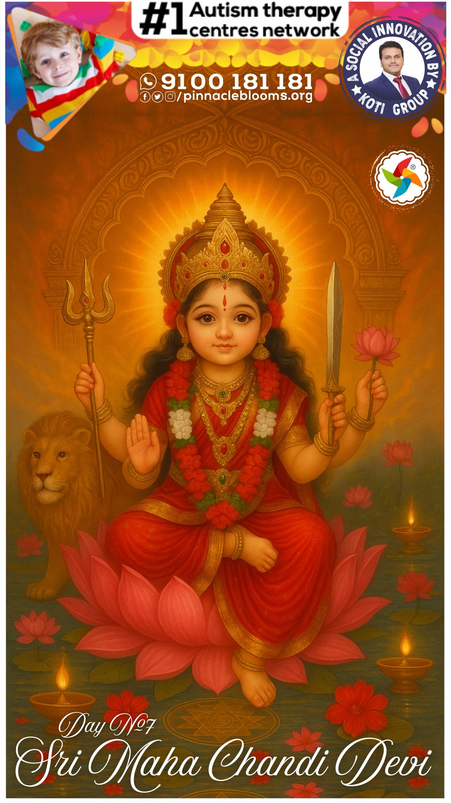 🌸 Navaratri Day 7 – Sri Maha Chandi Devi Amma 🌸